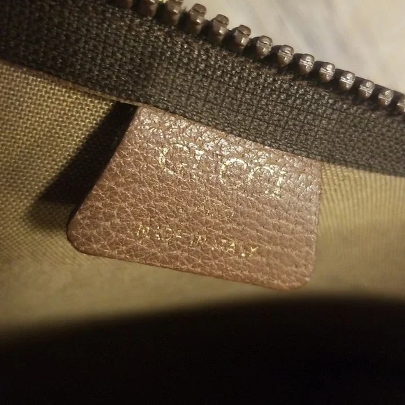 Gucci Plus GG Monogram Lesther Canvas Authentic Zipper Clutch Excellent Vintage - Picture 12 of 17